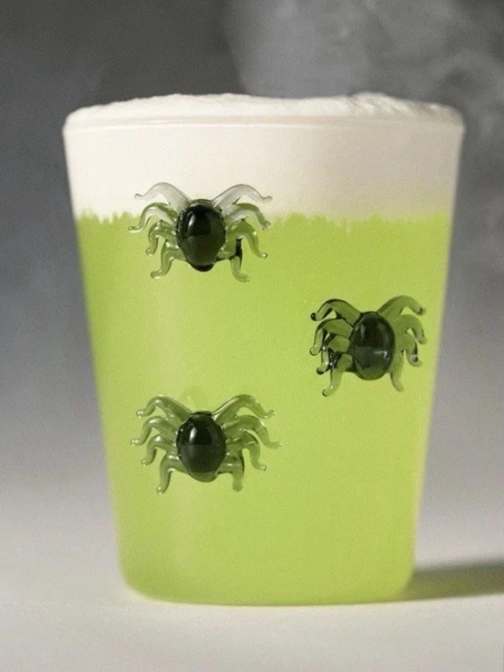 Anthropologie Halloween Icon Juice Glass 3D SPIDER Clear Borosilicate 14oz NEW
